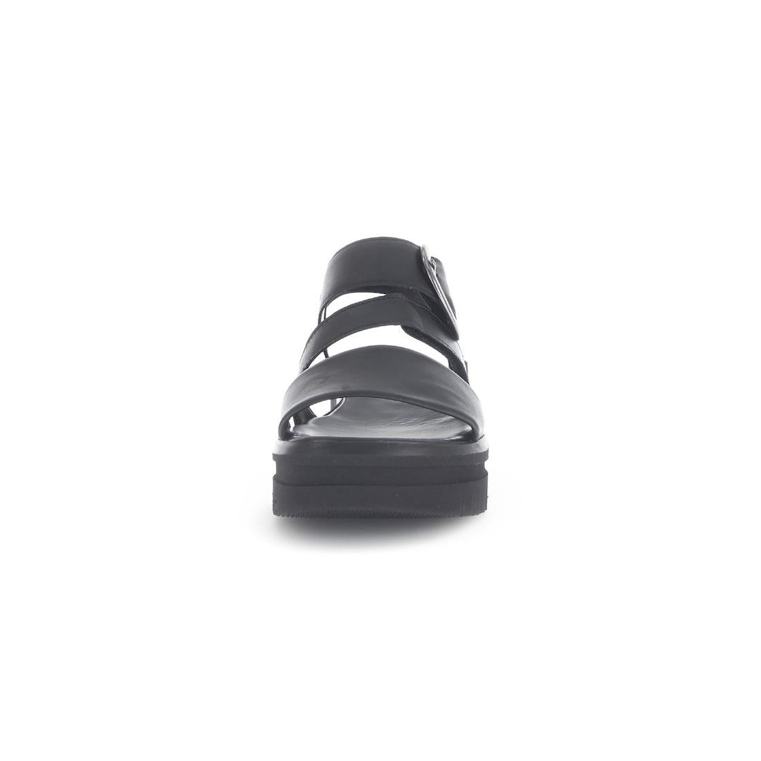 Gabor 64.627.27 Amarillo Ladies Black Leather Touch Fastening Sandals