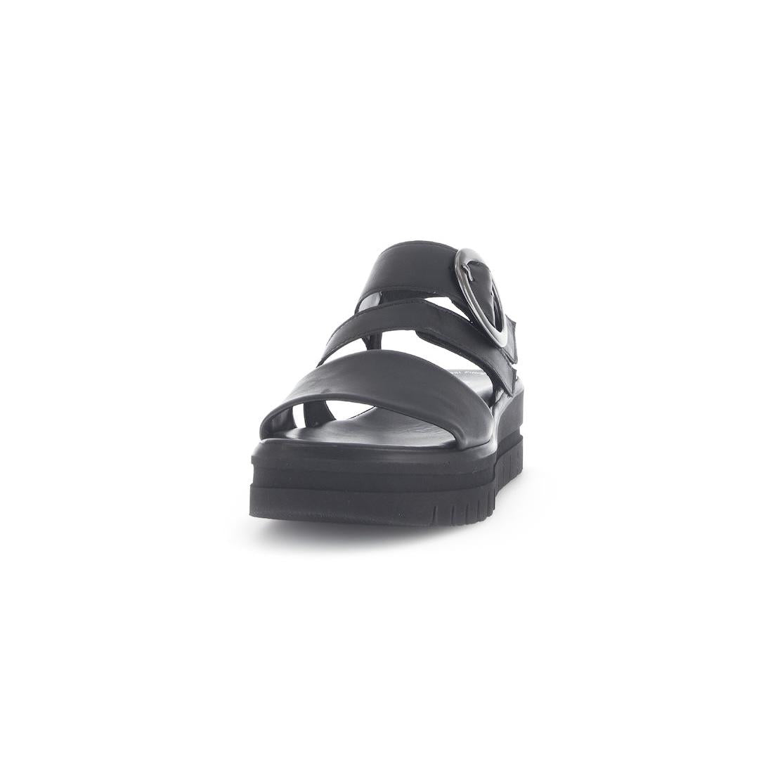 Gabor 64.627.27 Amarillo Ladies Black Leather Touch Fastening Sandals