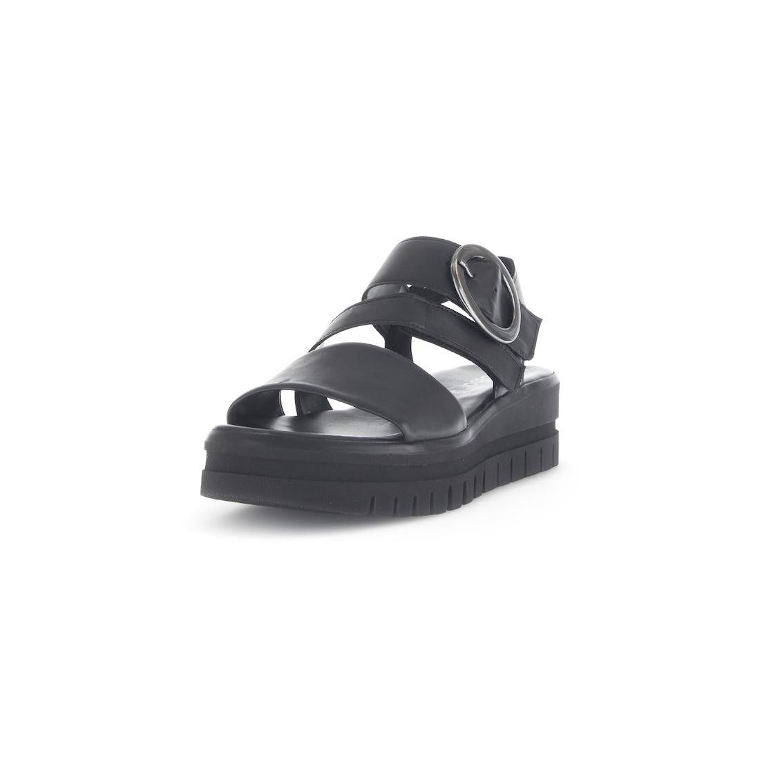 Gabor 64.627.27 Amarillo Ladies Black Leather Touch Fastening Sandals