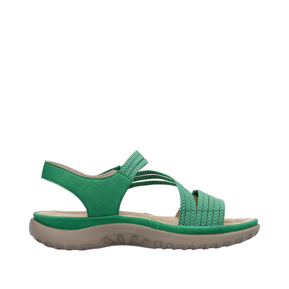 Rieker 64870-54 Ladies Green Touch Fastening Sandals