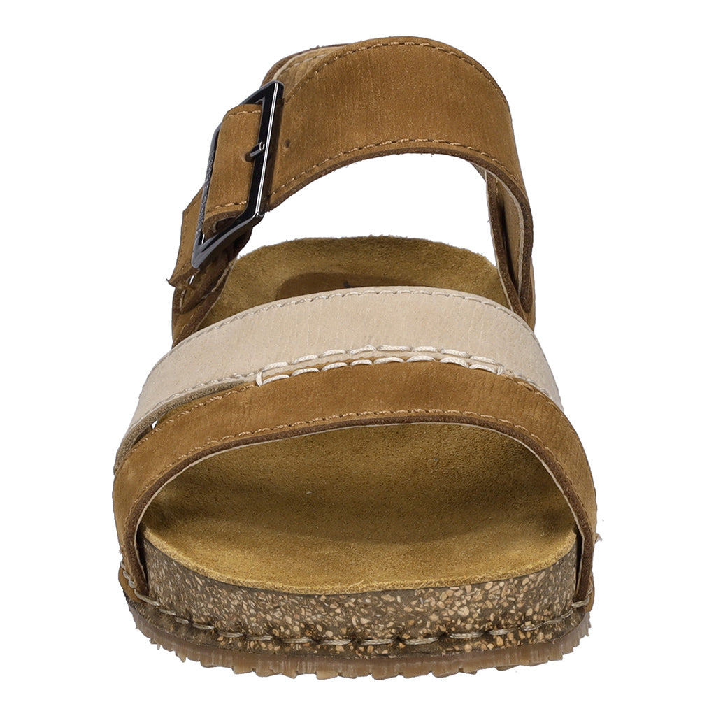 Josef Seibel Hannah 01 Ladies Castagna Brown Combi Leather Arch Support Touch Fastening Sandals