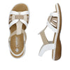 Rieker 65918-81 Ladies White Multi Leather Slip On Sandals