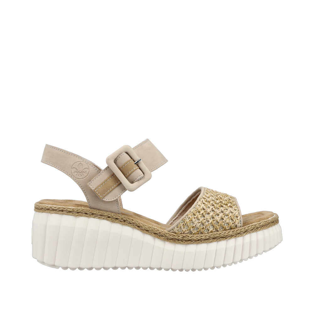 Rieker 69176-62 Ladies Sand Synthetic Leather Buckle Sandals
