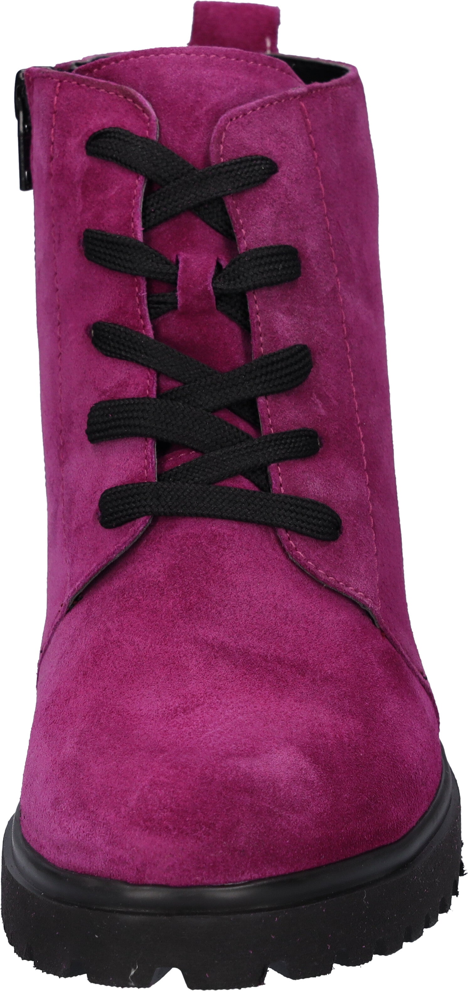 Waldlaufer 716807 195 228 H-Luise Ladies Fuchsia Suede Arch Support Zip & Lace Ankle Boots