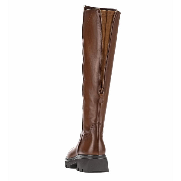 Gabor 71.859.24 Match Ladies Sattel Brown Smooth Leather Side Zip Knee High Boots