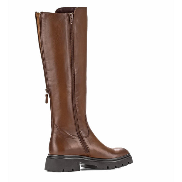 Gabor 71.859.24 Match Ladies Sattel Brown Smooth Leather Side Zip Knee High Boots