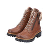 Rieker 72608-24 Ladies Brown Side Zip Ankle Boots