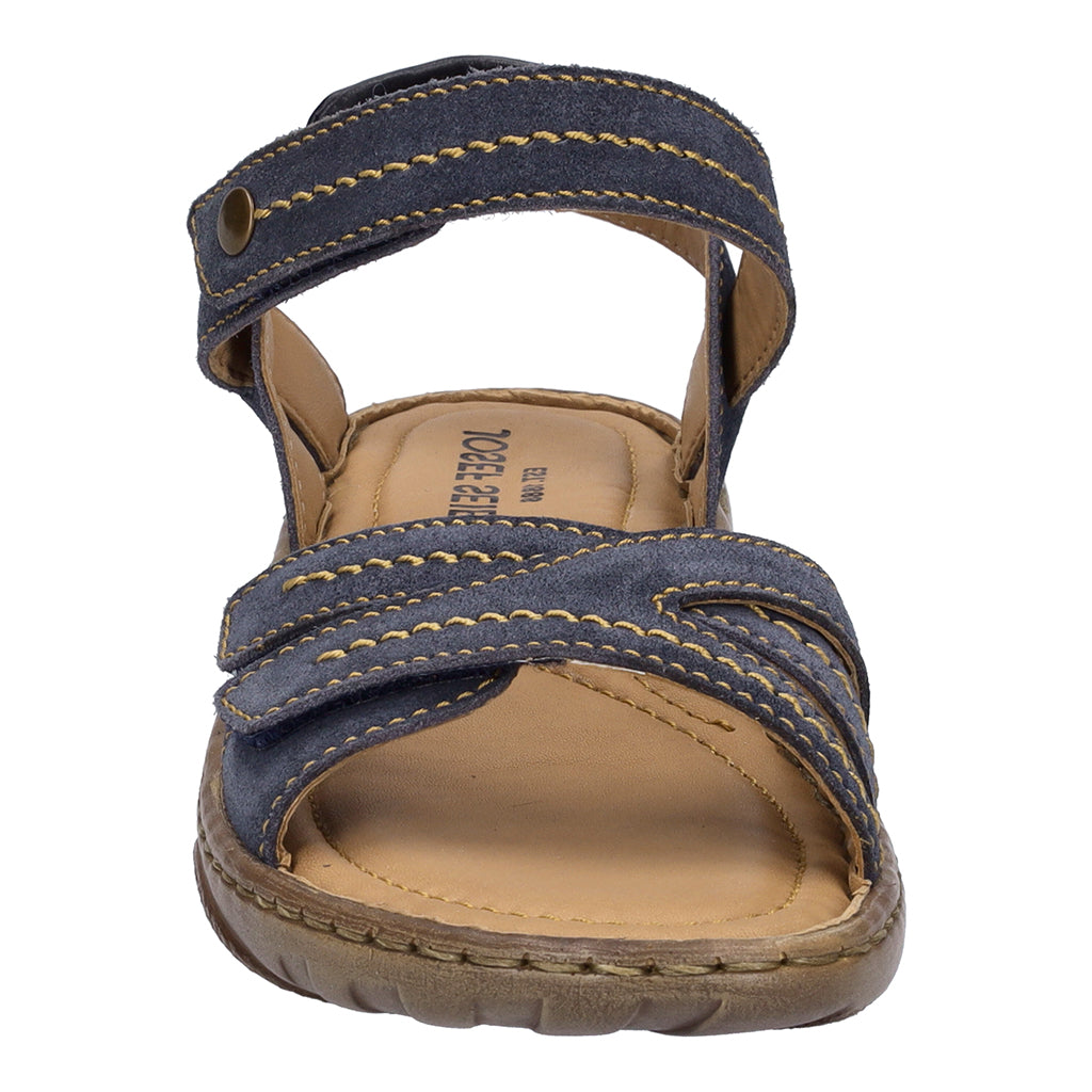 Josef Seibel Debra 62 Ladies Ocean Navy Leather Touch Fastening Sandals