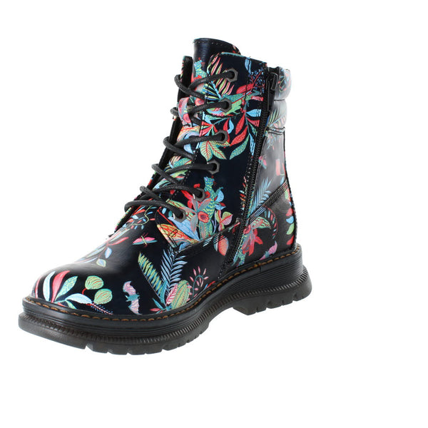 Westland 769521 Peyton 01 Ladies Black Print Waterproof Vegan Zip & Lace Ankle Boots