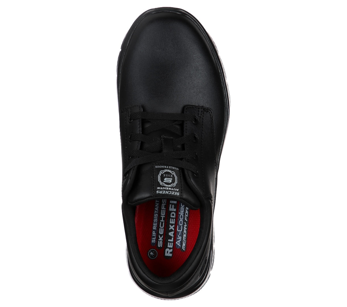 Skechers 77513EC Flex Advantage Sr - Fourche Mens Black Leather Lace Up Shoes