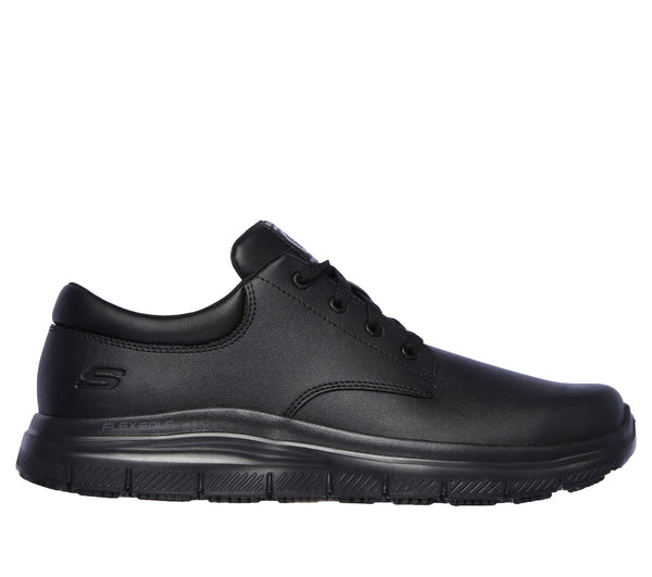 Skechers 77513EC Flex Advantage Sr - Fourche Mens Black Leather Lace Up Shoes