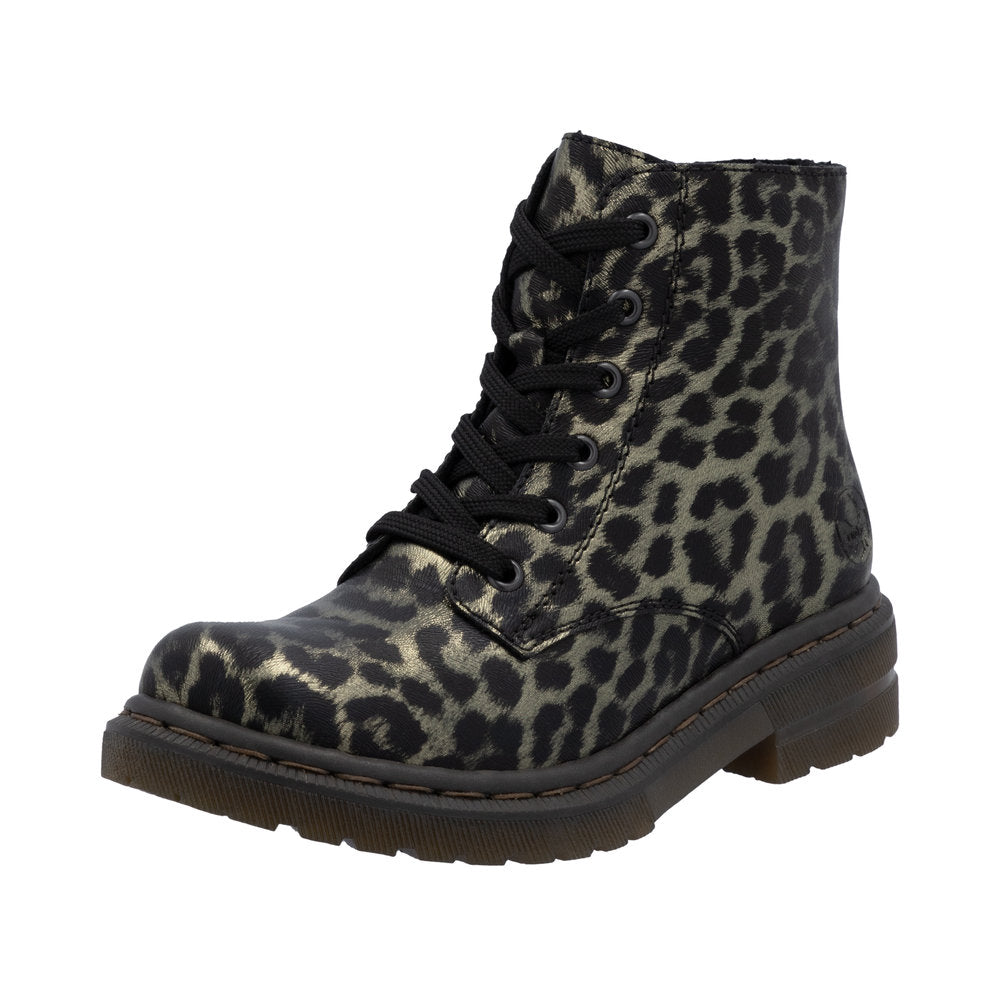 Rieker 78240-90 Ladies Multi Zip & Lace Ankle Boots
