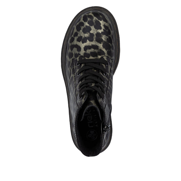 Rieker 78240-90 Ladies Multi Zip & Lace Ankle Boots