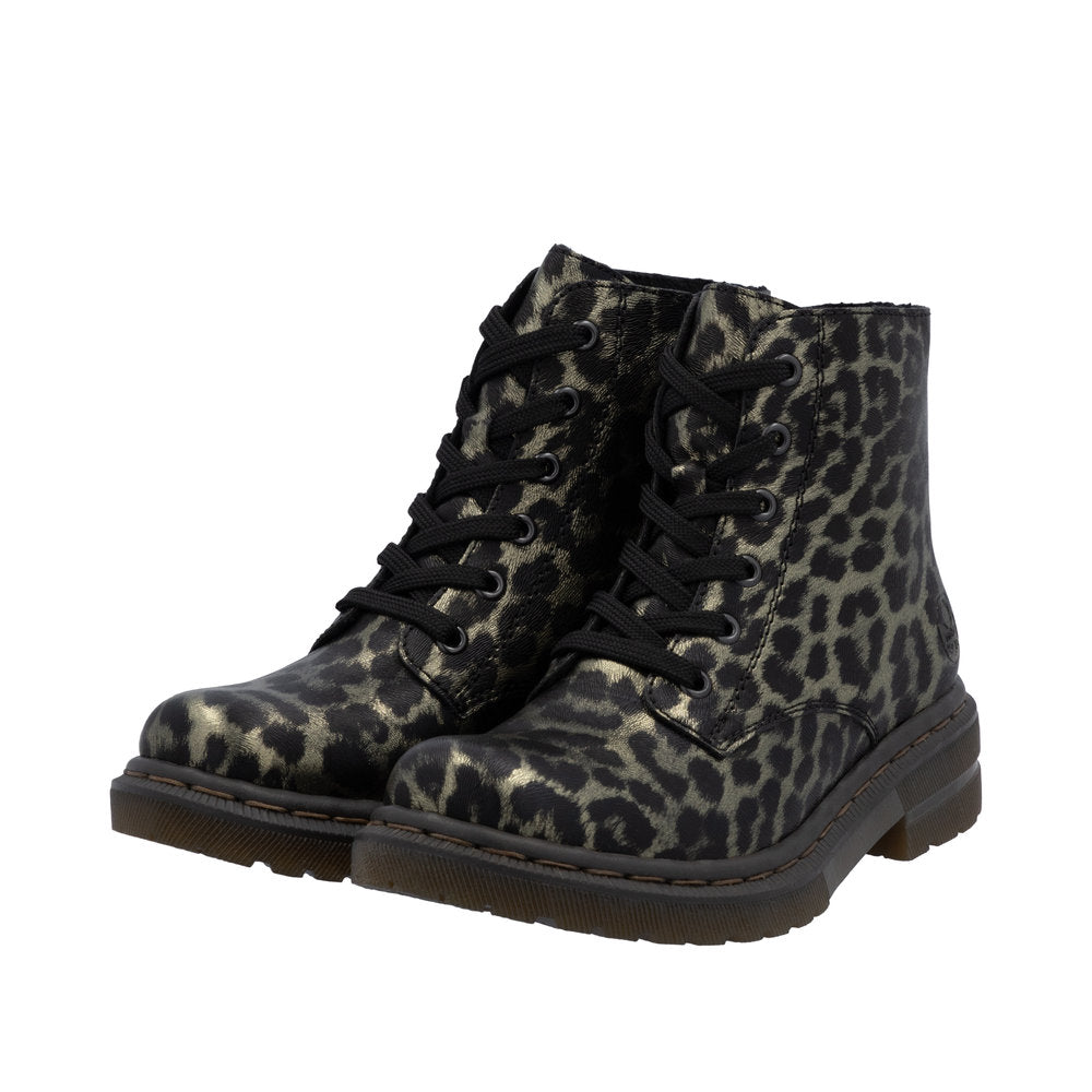 Rieker 78240-90 Ladies Multi Zip & Lace Ankle Boots