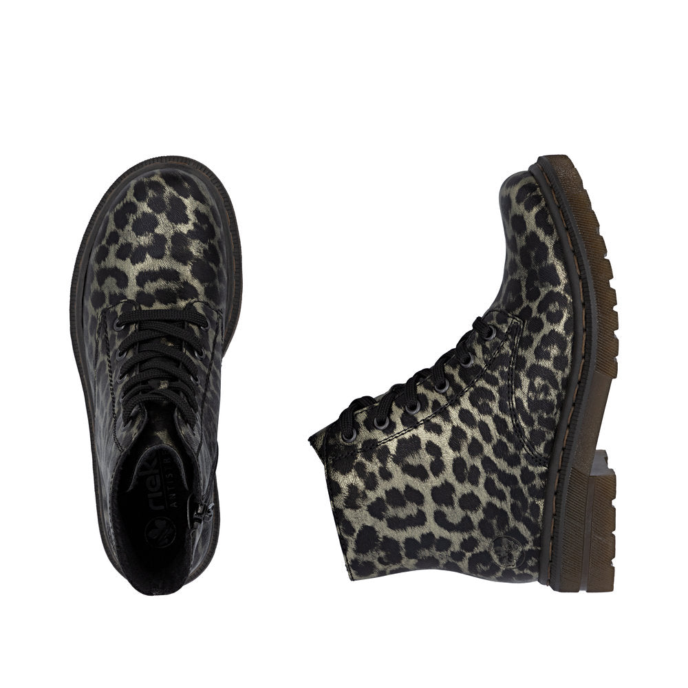 Rieker 78240-90 Ladies Multi Zip & Lace Ankle Boots