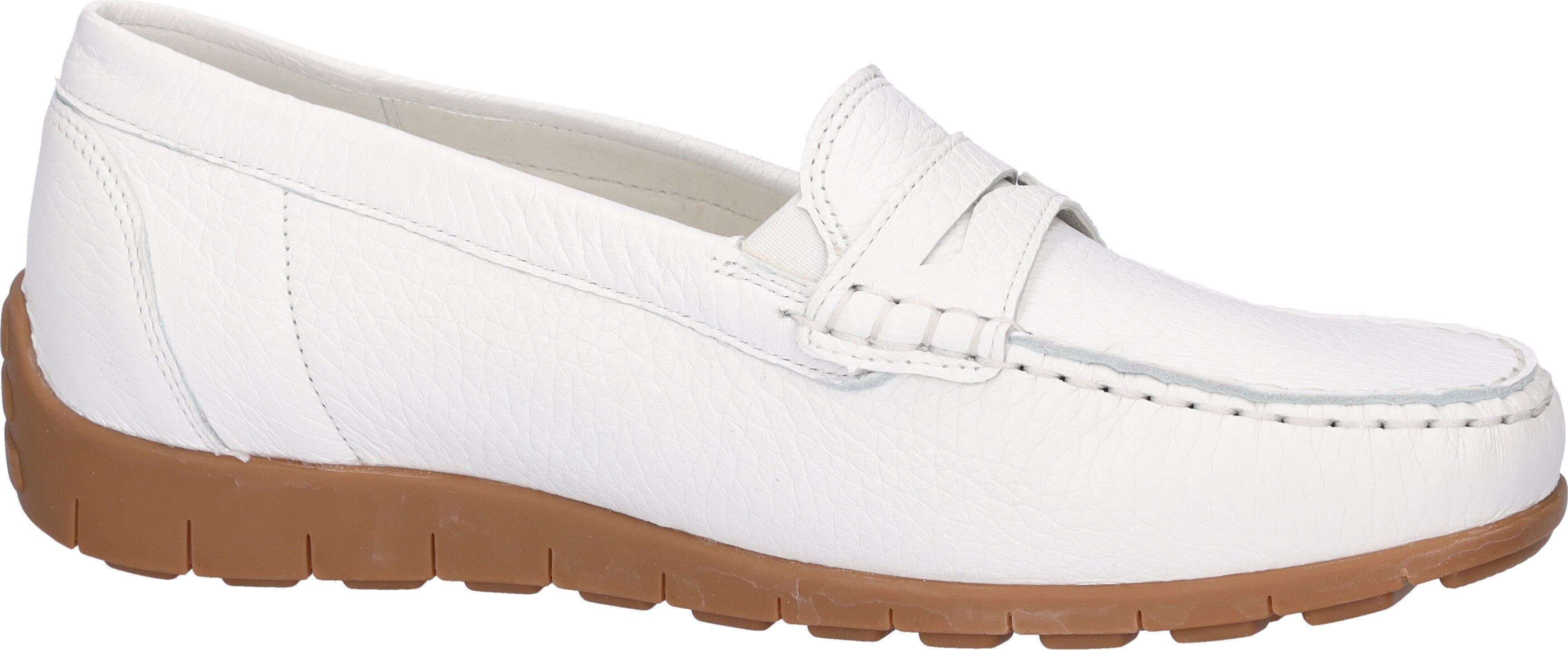 Waldlaufer 785502 199 150 H-Lucy Ladies White Leather Arch Support Slip On Loafers