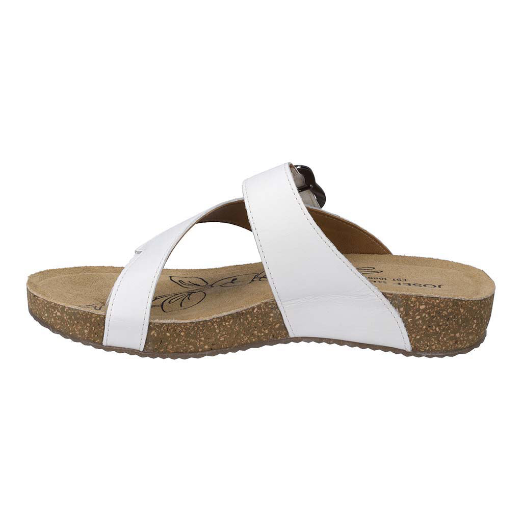 Josef Seibel Tonga 77 Ladies White Leather Arch Support Touch Fastening Sandals