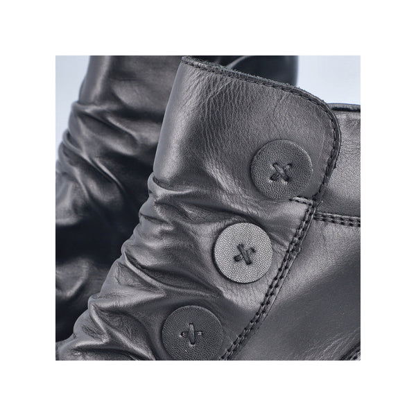 Rieker 78659-00 Ladies Black Leather Side Zip Ankle Boots