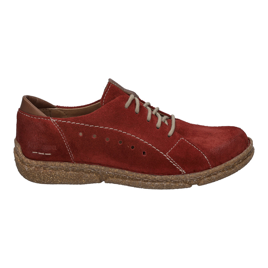 Josef Seibel Neele 67 Ladies Red Combi Leather Arch Support Lace Up Shoes