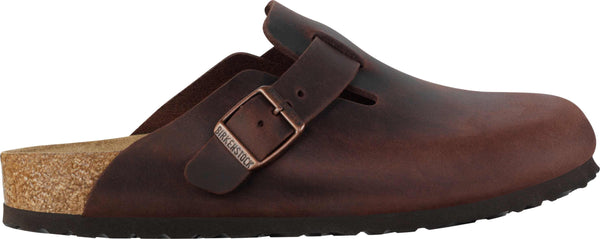 Birkenstock Boston Oiled Ladies Habana Brown Leather Arch Support Buckle Sandals