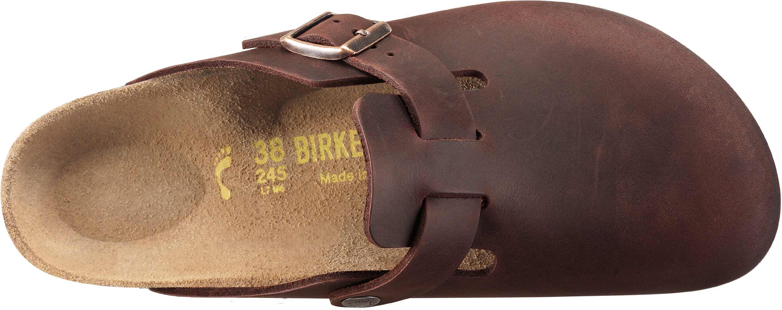 Birkenstock Boston Oiled Ladies Habana Brown Leather Arch Support Buckle Sandals
