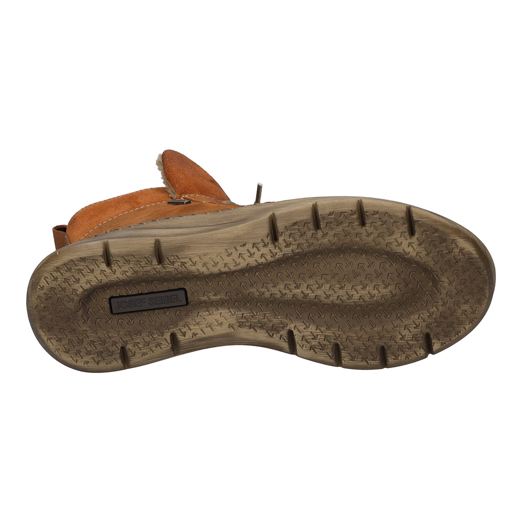 Josef Seibel 91753 Conny 53 Ladies Orange Nubuck Waterproof Arch Support Zip & Lace Ankle Boots
