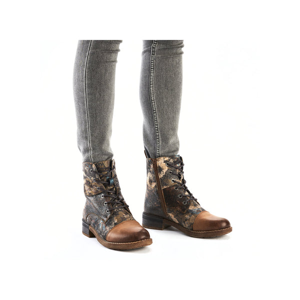 Rieker 94611-90 Ladies Multi Water Resistant Zip & Lace Ankle Boots