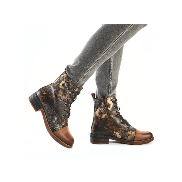 Rieker 94611-90 Ladies Multi Water Resistant Zip & Lace Ankle Boots