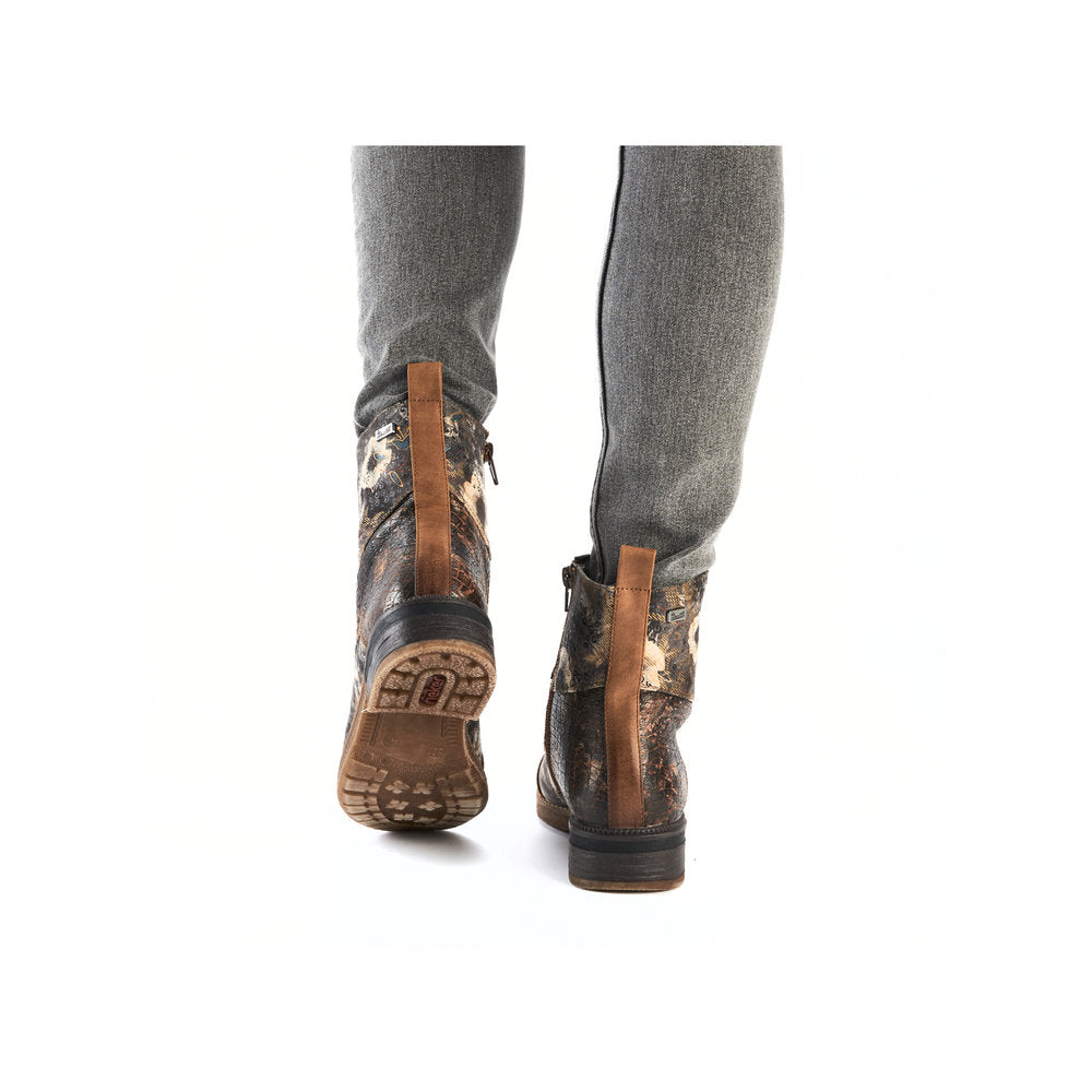 Rieker 94611-90 Ladies Multi Water Resistant Zip & Lace Ankle Boots