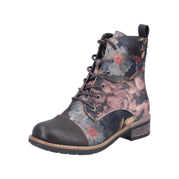 Rieker 94611-91 Ladies Multi Water Resistant Zip & Lace Ankle Boots