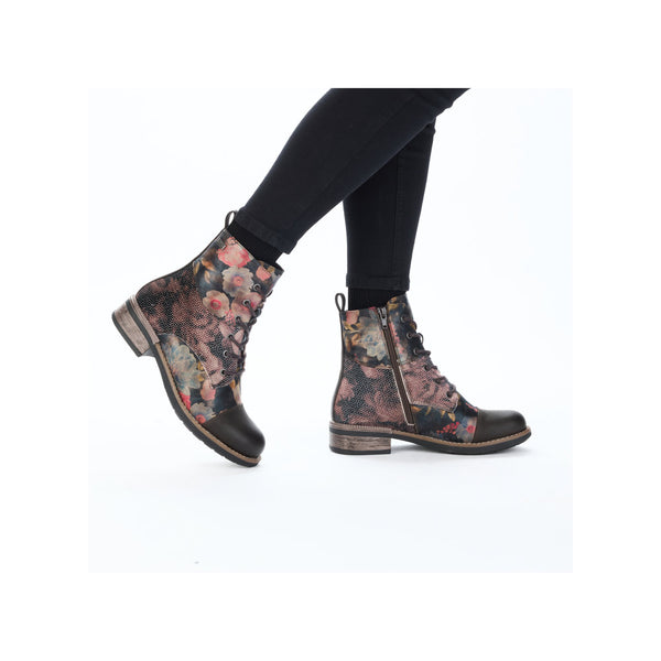 Rieker 94611-91 Ladies Multi Water Resistant Zip & Lace Ankle Boots