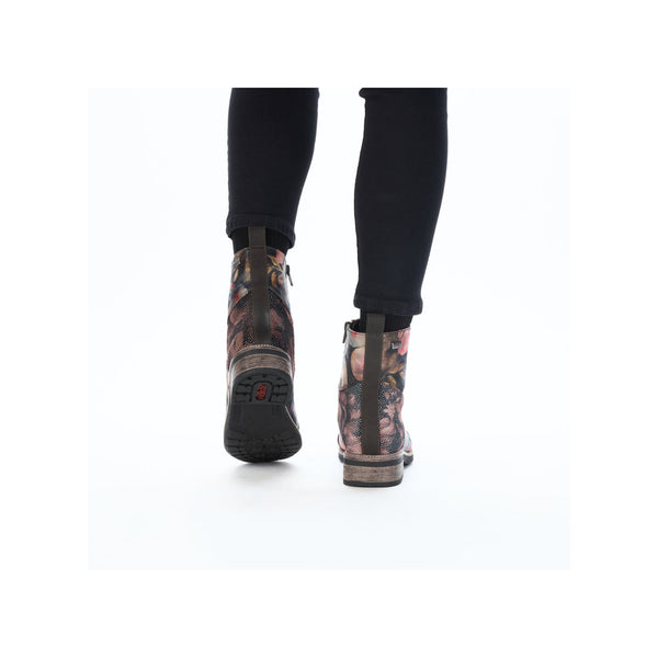 Rieker 94611-91 Ladies Multi Water Resistant Zip & Lace Ankle Boots