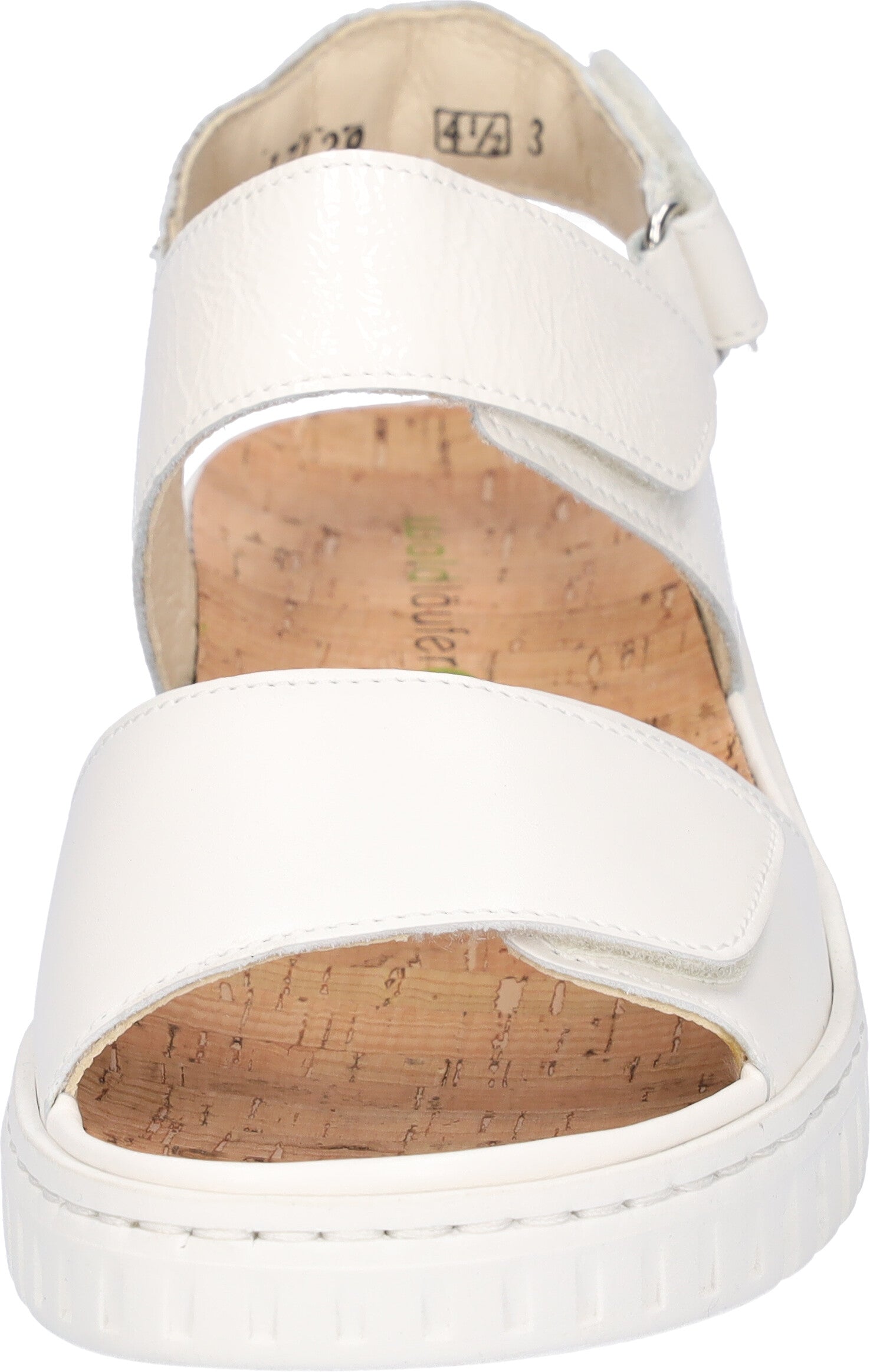 Waldlaufer 955001 201 148 H-Willow Ladies Off White Patent Leather Arch Support Touch Fastening Sandals