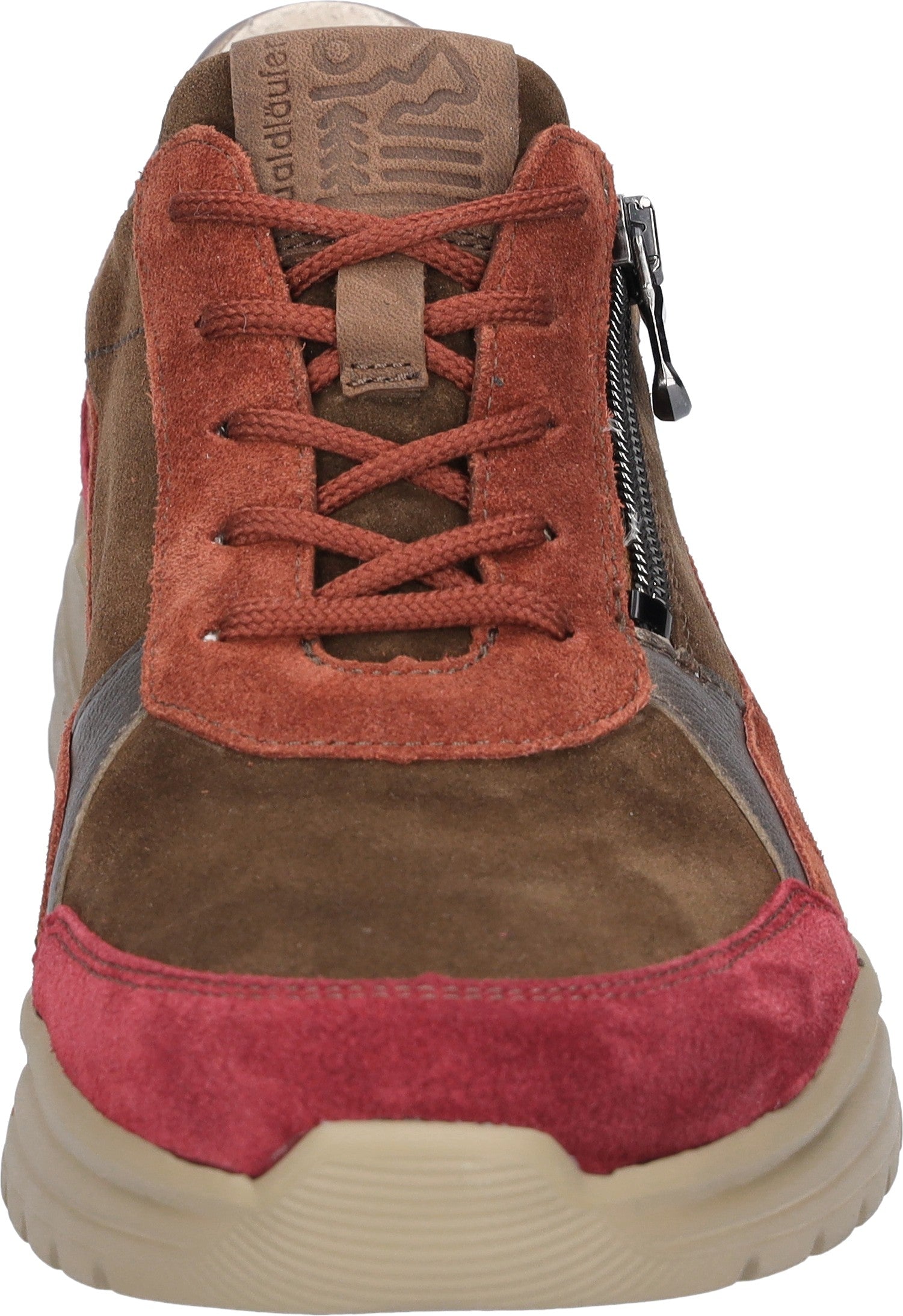 Waldlaufer 968005 500 173 H-Lucky women's wide multi suede trainers with arch support, zip and lace closure.