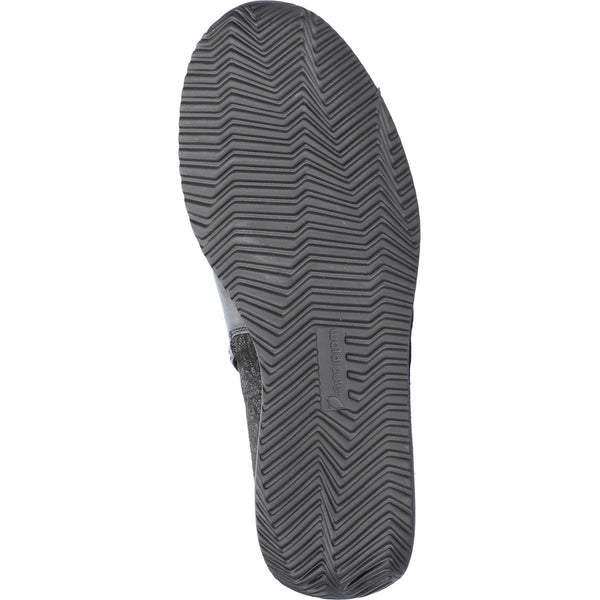 Waldlaufer 980808 203 001 Himona Ladies Wide Black Leather Arch Support Twin Zip Ankle Boots