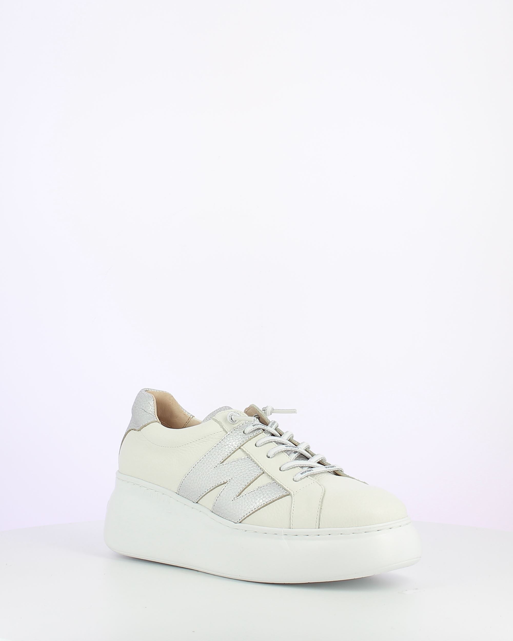 Wonders A-2650 Ladies Spanish Off White Leather Slip On Trainers