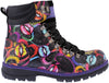 Adesso A7116 Marley Lips Ladies Black Multi Leather Waterproof Lace Up Ankle Boots