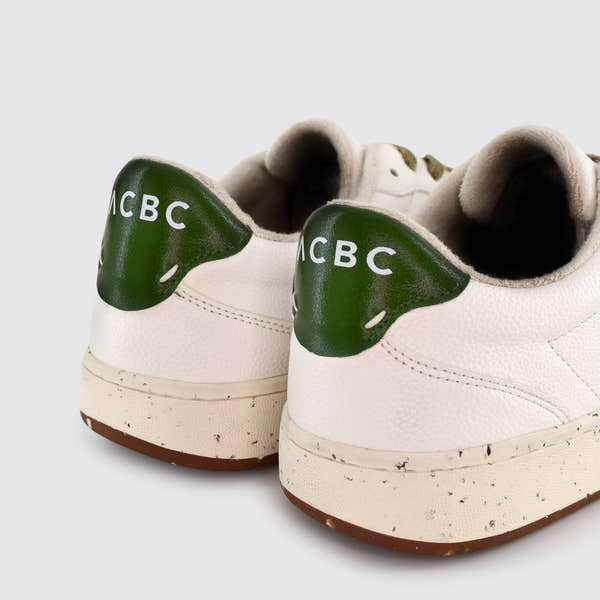 ACBC Evergreen Ladies White And Cactus Green Lace Up Trainers-elevate your sole