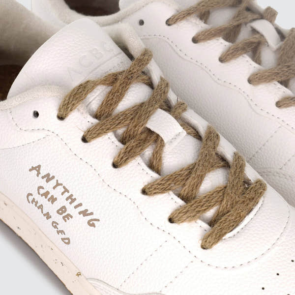 ACBC Evergreen Ladies White And Cream Lace Up Trainers-elevate your sole