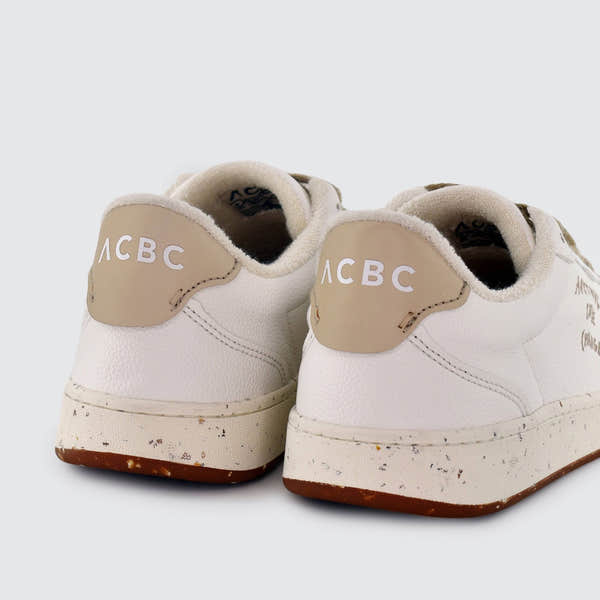 ACBC Evergreen Ladies White And Cream Lace Up Trainers-elevate your sole