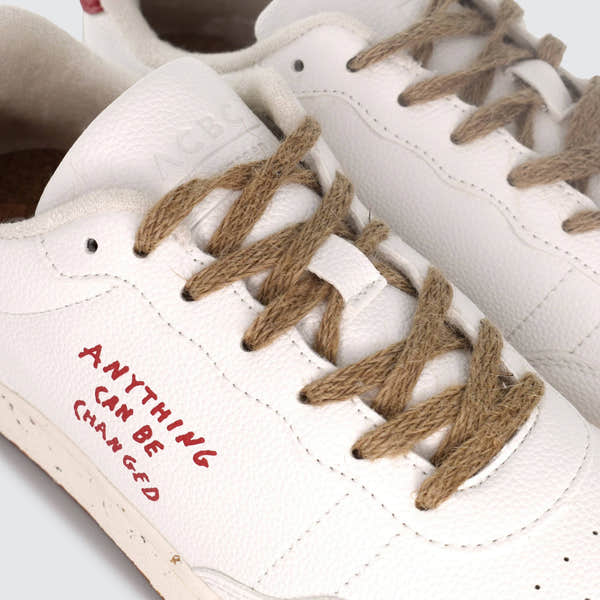 ACBC Evergreen Ladies White And Red Apple Lace Up Trainers-elevate your sole