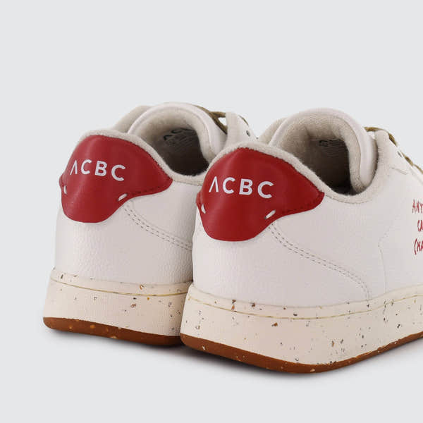 ACBC Evergreen Ladies White And Red Apple Lace Up Trainers-elevate your sole