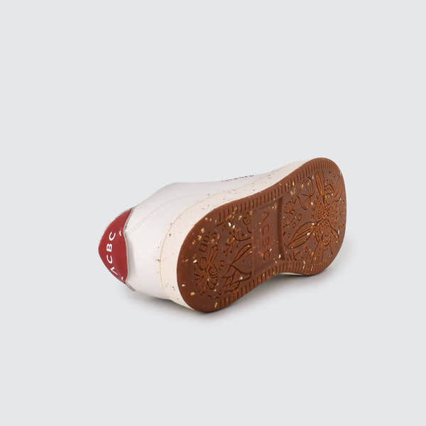 ACBC Evergreen Ladies White And Red Apple Lace Up Trainers-elevate your sole