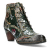 Laura Vita Alcizeeo 01 Ladies Black Leather & Textile Zip & Lace Ankle Boots