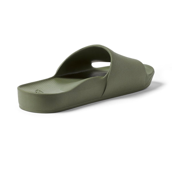 Archies Arch Support Slides Classic Unisex Olive Waterproof Arch Support Slider Sandals