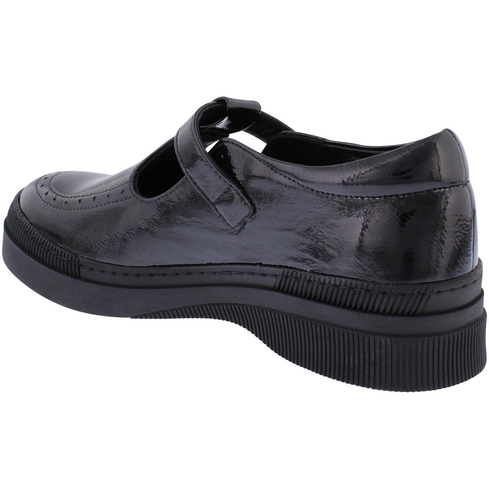 Adesso A7014 Leigh Ladies Black Patent Leather T-bar Shoes-elevate your sole