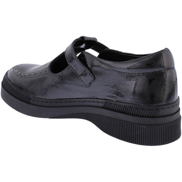 Adesso A7014 Leigh Ladies Black Patent Leather T-bar Shoes-elevate your sole