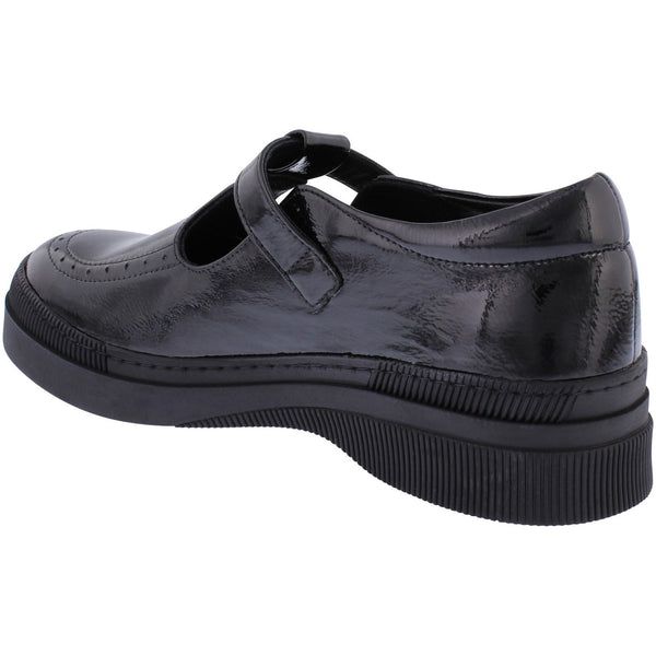 Adesso A7014 Leigh Ladies Black Patent Leather T-bar Shoes-elevate your sole