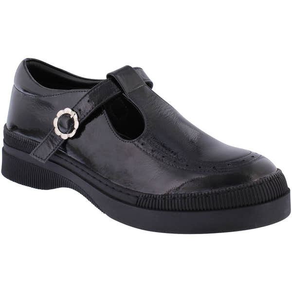 Adesso A7014 Leigh Ladies Black Patent Leather T-bar Shoes-elevate your sole