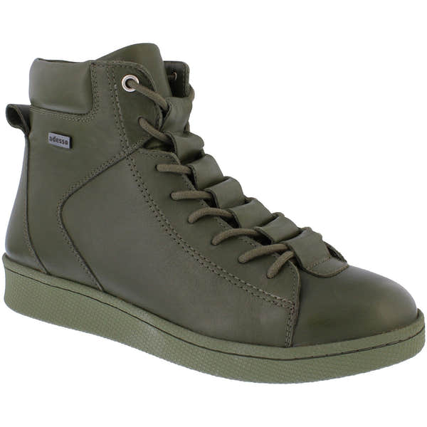 Adesso A7047 Lyla Ladies Olive Green Leather Zip & Lace Ankle Boots-elevate your sole